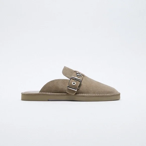 靴 Square Buckle Mules brown 37 Square Buckle Mules brown 37 - メルカリ